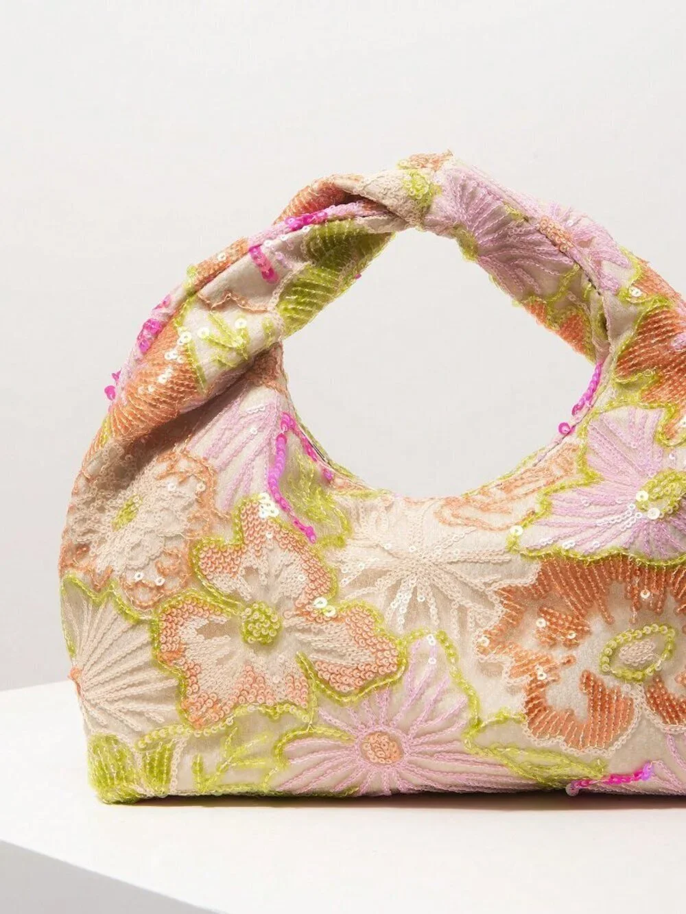Multicolor Casual Women's Shiny Colorful Pleated Handbag